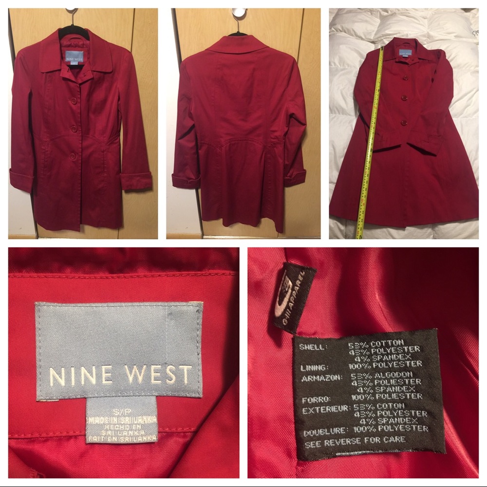 Nine West Red Trench Coat